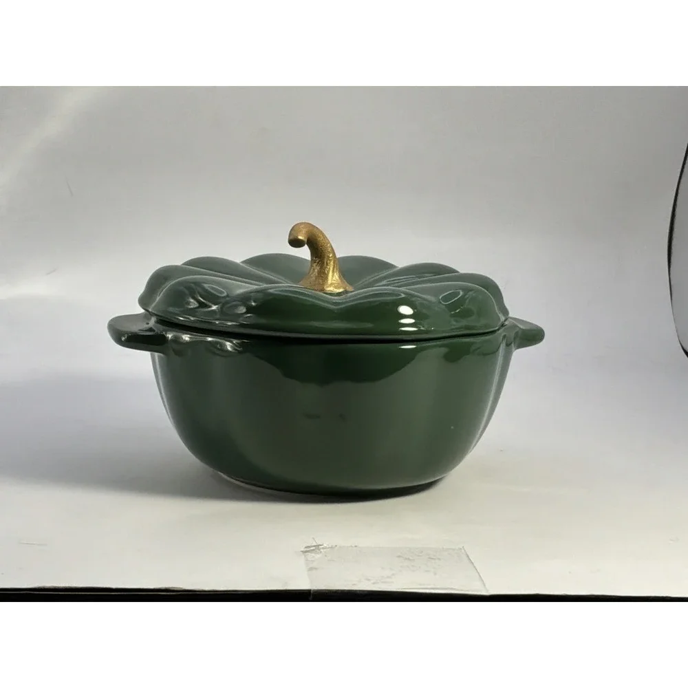 The‎ Pioneer Woman Stoneware 2 Cup Pumpkin Cocotte Mini Dutch Oven - Green
